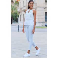 Women's blouse with lace trim - LASCANA