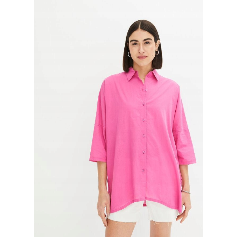Rainbow pink patterned blouse, size XL