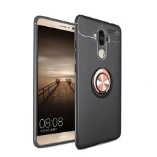Telefona aizsarg maciņš, vāciņš case Huawei Mate 9 melns, magnētisks, ar gredzenu