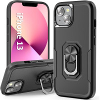 Protective phone case for Apple iPhone 13 Pro Max black, magnetic, with ring