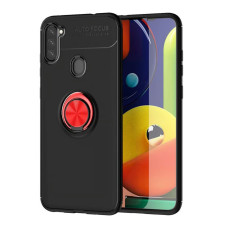 Telefona aizsarg maciņš, vāciņš case Samsung Galaxy A11 melns, magnētisks, ar gredzenu
