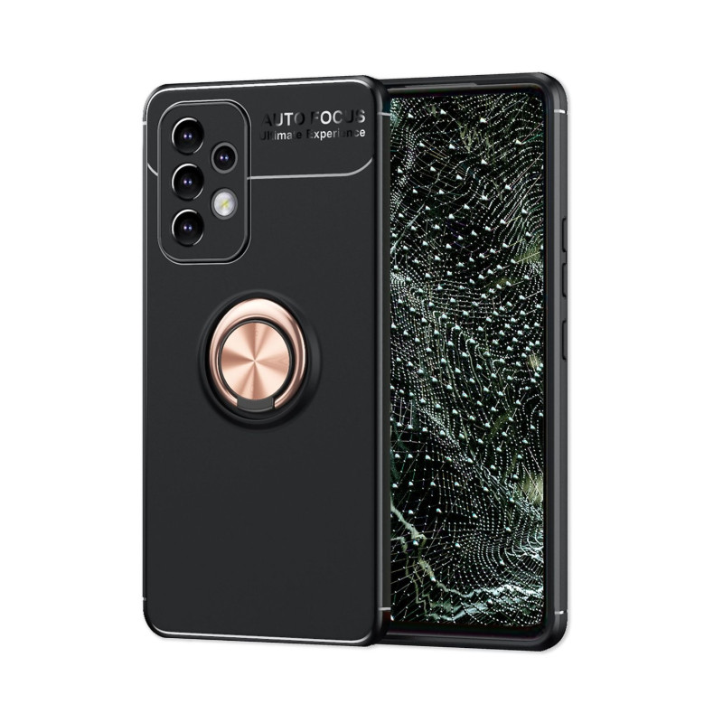 Telefona aizsarg maciņš, vāciņš case Samsung Galaxy A32 4G, melns, magnētisks, ar gredzenu