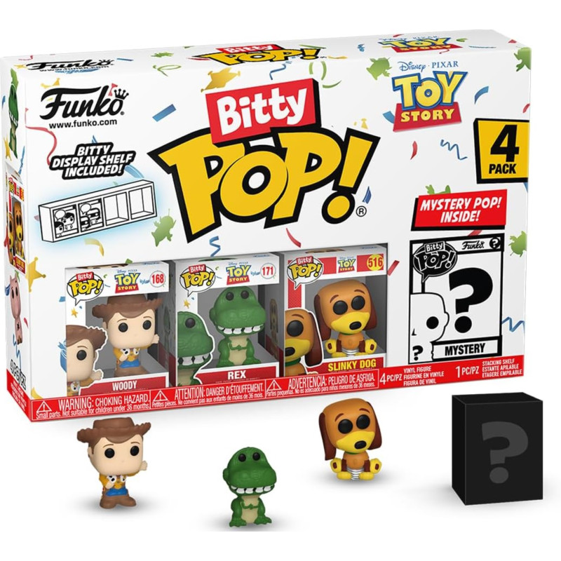 Figūru komplekts Funko Bitty POP! Toy Story - Vudijs, Rotaļlietu stāsts Woody, Slinky Dog, Rex 4 gab