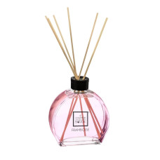 Gaisa atsvaidzinātājs, mājas aromatizētājs, smaržu kociņi, stikla difuzors 100ml, tumši rozā Aveņu aromāts 100 ml ar 6 kociņiem, Atmosphera