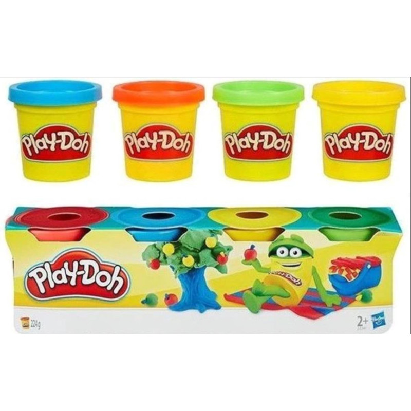 Play-Doh plastalīns 4 gab iepakojumā oranža, zila, dzeltena un zaļa, 224 g, 23241