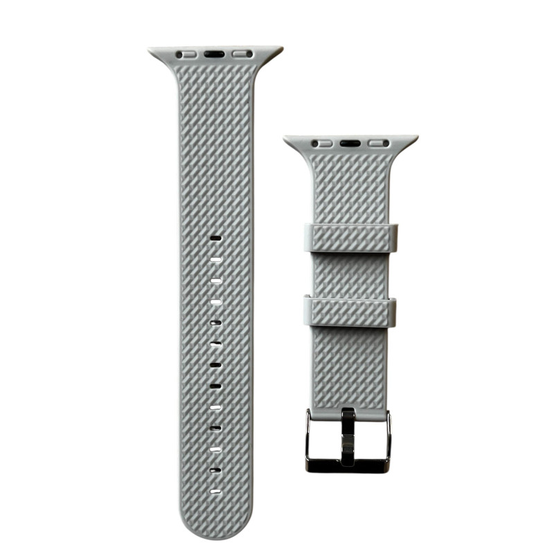 Силиконовый спортивный ремешок для часов, ремешок для Apple Watch, серый 42/44/45 мм