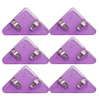 6 pcs Paper clips, triangular paper clips, document clips, bookmark purple