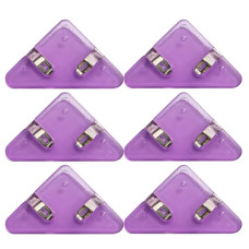 6 pcs Paper clips, triangular paper clips, document clips, bookmark purple