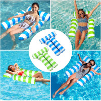 Inflatable pool lounge chairs, mattress, hammock, set of 3