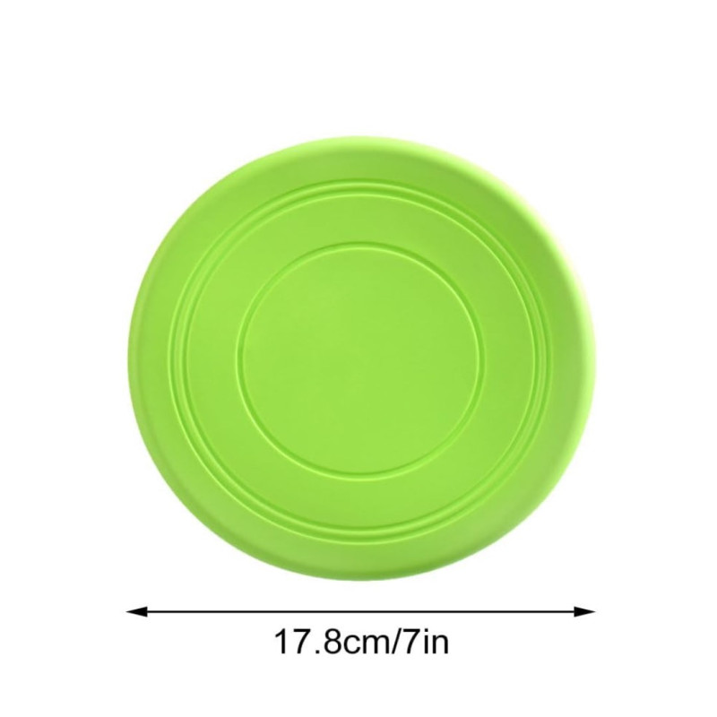 Suņu frisbija disks, 17,8 cm, lidojošais šķīvītis, suņu rotaļlieta, zaļš