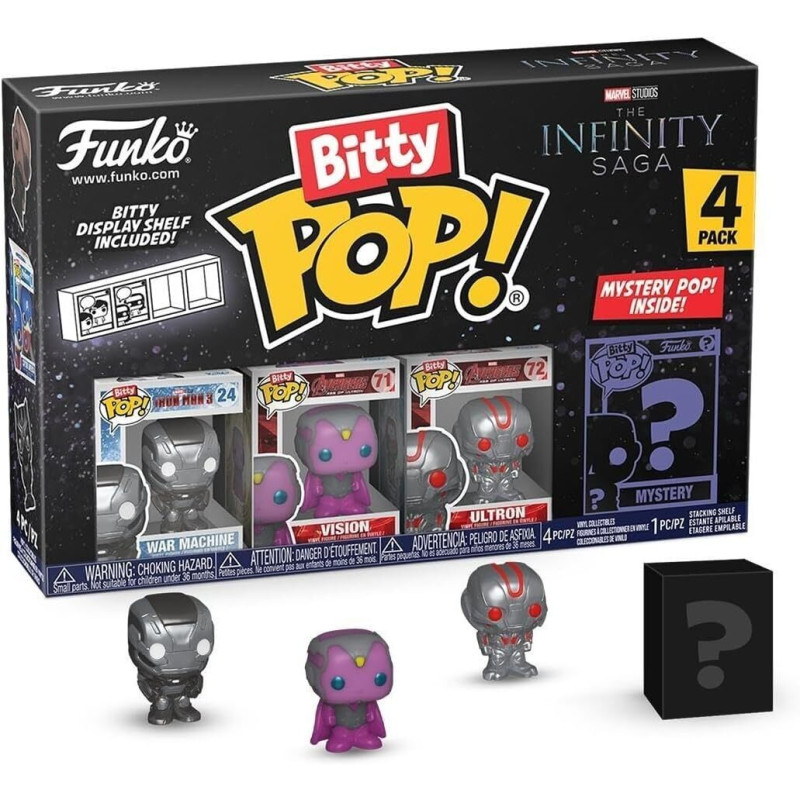 Набор фигурок Funko Bitty POP! Marvel The Infinity Saga, Железный человек, War machine, Vision, Ultron, 4 шт