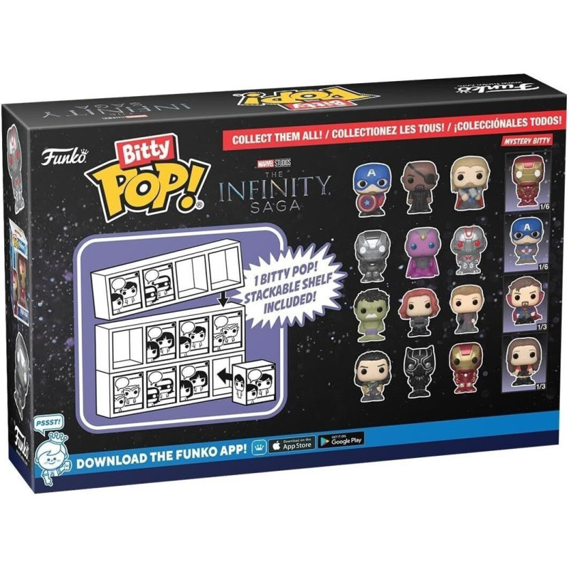 Набор фигурок Funko Bitty POP! Marvel The Infinity Saga, Железный человек, War machine, Vision, Ultron, 4 шт