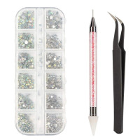 Nail art design set, manicure, pedicure set, decorative crystals, tweezers